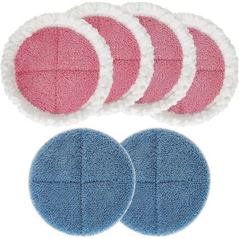 6 Mikrofaserpads 18,5 Cm. Für Elektromopp. Waschbar Und Wiederverwendbar