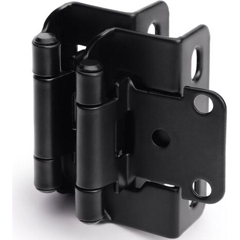 2er-pack Schwarze 1/2" Overlay-scharniere Für Schranktüren (1 Paar) – Selbstschließende Halbverdeckte Scharniere