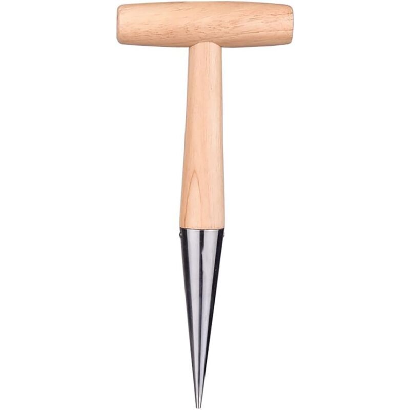 28 Cm Großer Gartenpflanzer Aus Edelstahl Mit Holzgriff, Ideal Zum Pflanzen Von Blumenzwiebeln, Zur Aussaat Von Samen Und Zum Umpflanzen Von Gemüse Und Blumen.