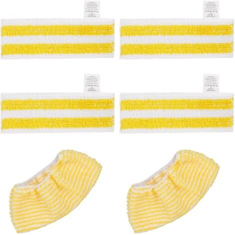 Packung Mit 6 Ersatz-mikrofasertüchern Für Karcher Easyfix Sc 1, Sc 2, Sc 3, Sc 4, Sc 5 Dampfreiniger, 4 Tücher Und 2 Kappen