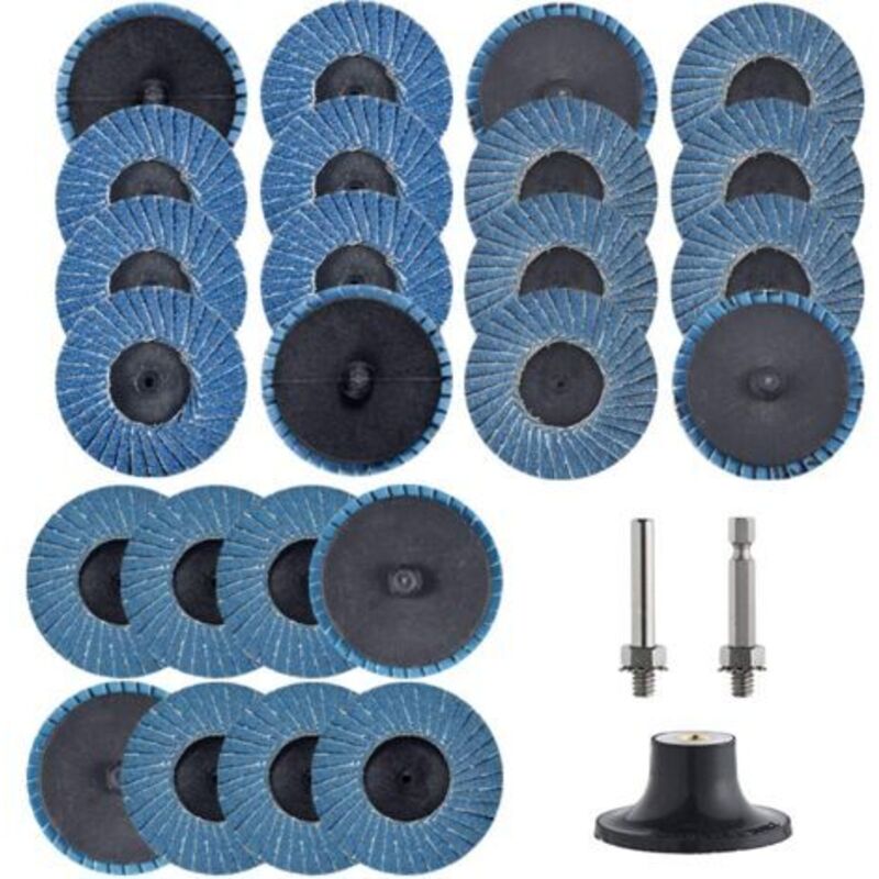 Klappbare Roll-lock-scheiben Mit 2 Löchern, 24 Teile, Mit 1/4-zoll-unterstützung, Zubehör Für Die Perforationsmaschine, Zirkonplatten T27 36/60/80 Für Die Oberflächenvorbereitung