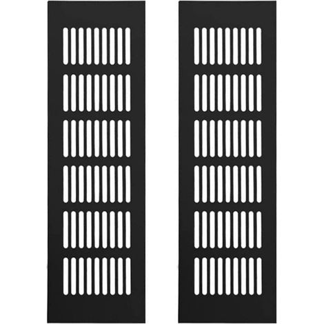 Lüftungsgitter Aus Aluminium, 2 Stück, Lüftungsgitter, Rechteckiges Lüftungsgitter, Lüftungsgitter Aus Legierung, Außenlüftungsgitter Für Belüftung, Schwarz, 250 X 80 Mm