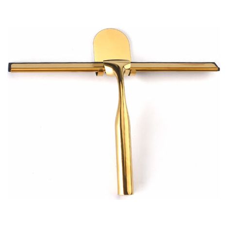 Duschabzieher Aus Vergoldetem Edelstahl – Großer 25 Cm Großer Glasabzieher – Hochwertiges Silikon – Badezimmerhalter Ohne Bohren (gold)