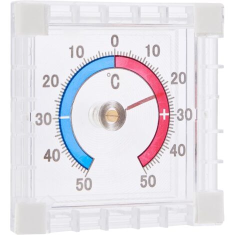 Weißes Fenster- Und Türthermometer, 7,57,52,5 Cm, 1 Stück, Innen-/außenklebethermometer, -50°c Bis +50°c.