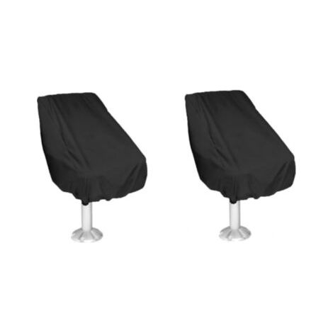Schwarzer Boots-sitzbezug, 61 X 55,9 X 63,5 Cm, 2er-pack, Wasserdichter Sitzbezug Für Ponton-bootskapitäne, 420d-oxford-gewebe, Schutzhülle Für Steuermannssitz