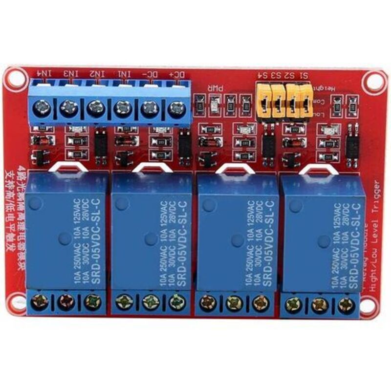 4-kanal-5v/12v/24v-relaismodul, High- Und Low-trigger-optokoppler-relaismodulplatine Für Arduino(5v)