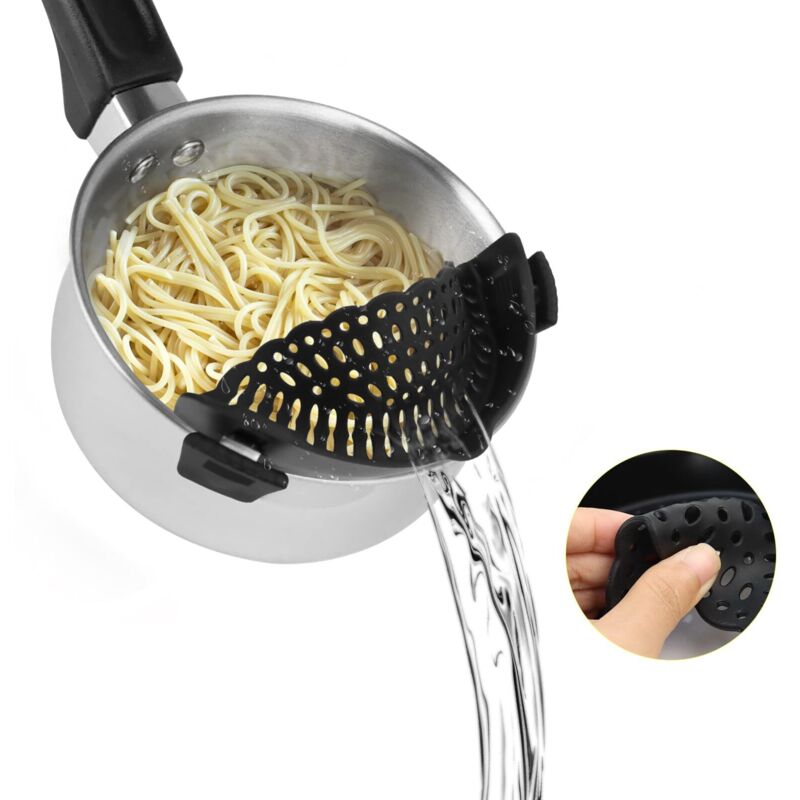 Feinmaschiges Lebensmittelsieb, Clip-on-sieb Aus Lebensmittelechtem Silikon Für Pfannensieb, Universelle Größe, Hitzebeständiger Silikon-abtropffilter