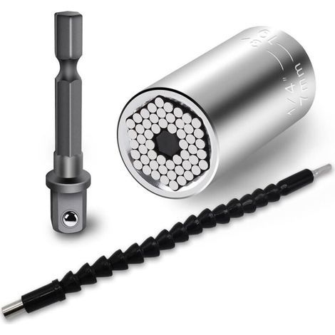 Universal-stecknuss, 1/4" Bis 3/4" Multifunktions-bohrschrauber-adapter-set, Mit 1/4" Flexiblem Sechskantschraubendreher