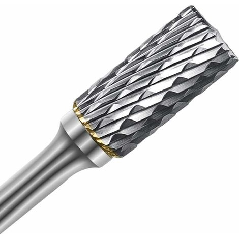 1 Stück Drehfräser Double Coupe Rotatives Carbure De Tungstène Die Grinder Bit 6mm Tige 12mm Tête Cylindrique De Gravure Rotatif Burres Pour Travail Du Bois, Métal Polissage, Gravure-a
