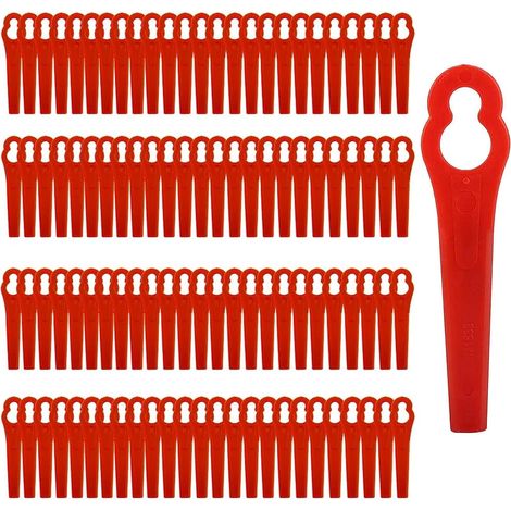 Kunststoff-ersatzklingen, Rote Klinge Für Rasentrimmer, Kunststoff-fadenschneiderklinge, Ersatzklingen Für Akku-fadenschneider – 100 Stück