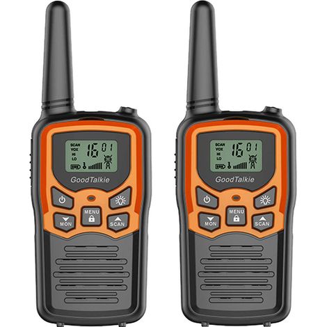 Walkie-talkies Mit Großer Reichweite Für Erwachsene Mit 22 Frs-kanälen, Familien-walkie-talkies Mit Led-taschenlampe, Vox, Lcd-display Für Wandern, Camping Und Reisen (2er-pack, Orange)