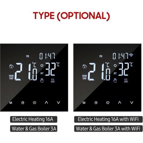 Wi-fi-smart-heizungsthermostat, Digitaler Temperaturregler, Mobile App-steuerung, Lcd-touchscreen, Wöchentlich Programmierbar, Für Zuhause Und Schule