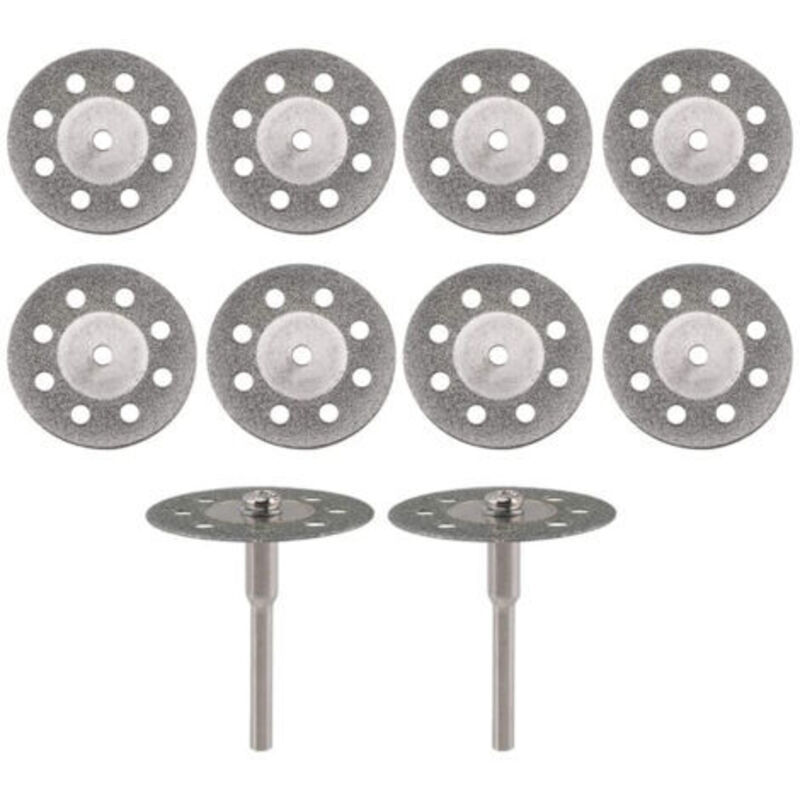 10 Stück Diamant-trennscheiben, 22 Mm Durchmesser, Trennscheiben Mit 2 Stück 3 Mm Dornen, Ersatz Für Dremel-rotationswerkzeuge