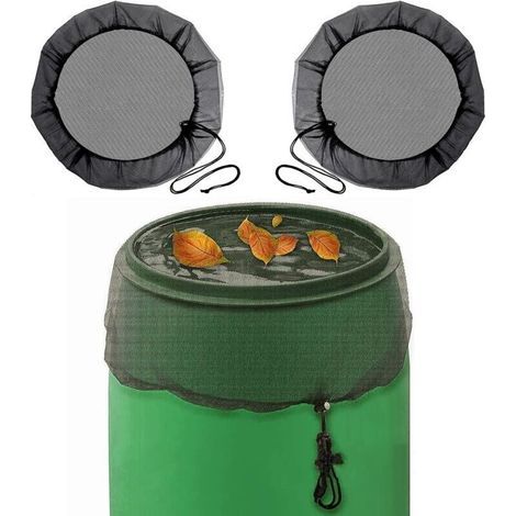 Regentonnen-schutznetz Mit Kordelzug, 2 Stück, 95 Cm, Regentonnennetz Gegen Staub Und Mücken (schwarz)