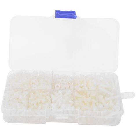 800 Stück/karton M3 Nylonschrauben, Muttern Und Unterlegscheiben Combo Kit Hardware Zubehör Weiß