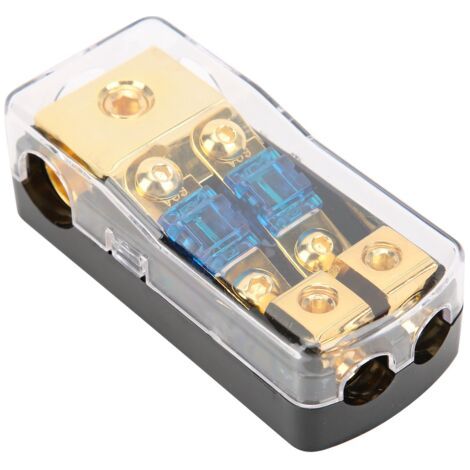 60a 1 In 2 Out Stromverteilungsblock Car Audio Splitter Kupfer Bodensicherungshalter