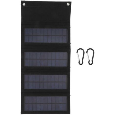 40 W 4-fach Solarpanel-ladetasche, Zusammenklappbare Falttasche, Monokristallines Solarpanel-ladegerät Für Outdoor, Camping, Wandern, Notladung, Schwarz