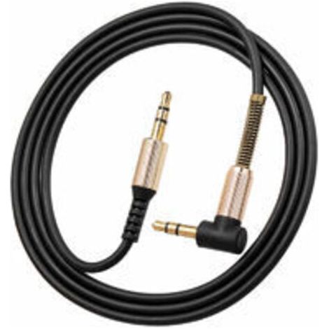 3,5 Mm Audiokabel, Klinkenstecker Auf Stecker, 90 Grad Rechtwinklig, Stereo-auto-handy-hilfsverlängerungs-audiokabel, Schwarz, Schwarz, 1 M
