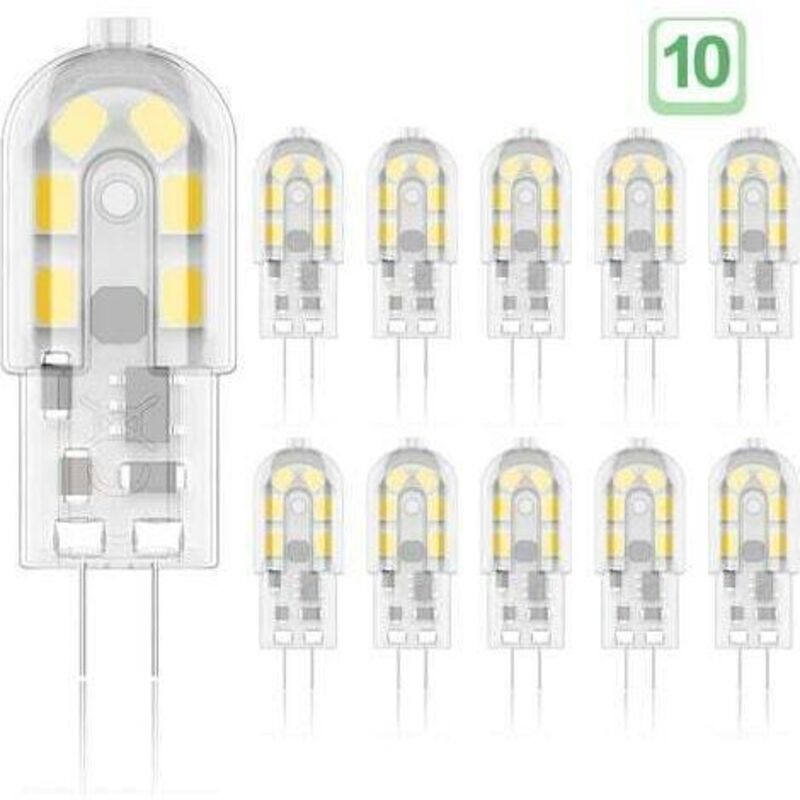 G4 2w Led-leuchtmittel, Entspricht 20w-halogenlampen, Warmweiß 3000k, 200lm, 12x Smd, 12v Ac/dc – 10er-pack