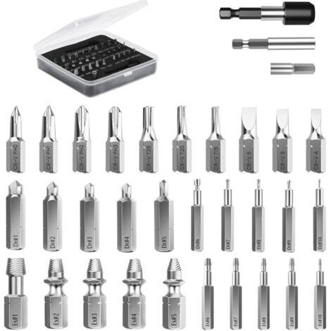 Kit Zur Extraktion Von Viskassetten, 33-teiliges Easy-out-set Zur Extraktion Von Viskassetten, Hss-kit Zur Extraktion Von Viskassetten Mit 2 Porte-embouts D'Extension Magnétique & Adaptateur De Prise,