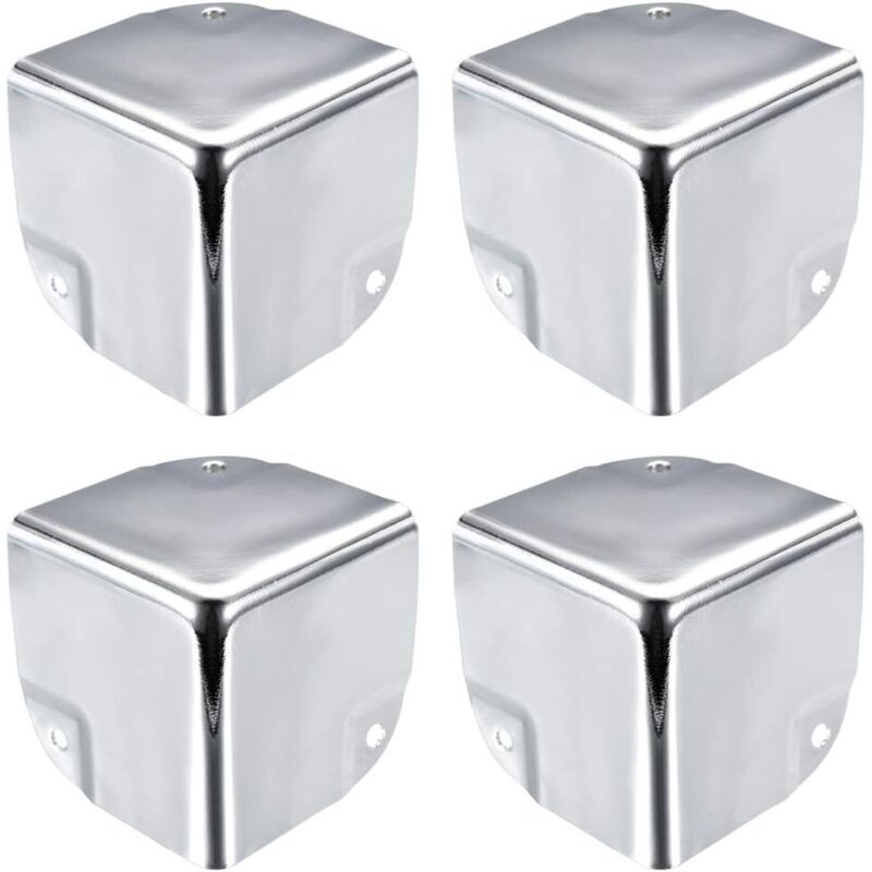 Eckenschutz Aus Metall Für Kisten, Kantenschutz 50 X 50 X 50 Mm, Silberfarben, Set À 4 Stück, Für Ecken Von Tischen Und Schreibtischen.