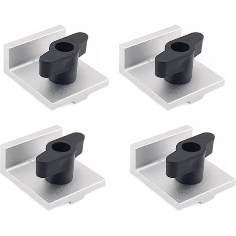 Kit Aus 4 Bidirektionalen Höfen, Für T-track-systeme Aus Silbernem Aluminium, Mit Material, Für Arbeitsintensive Projekte Aus Holz