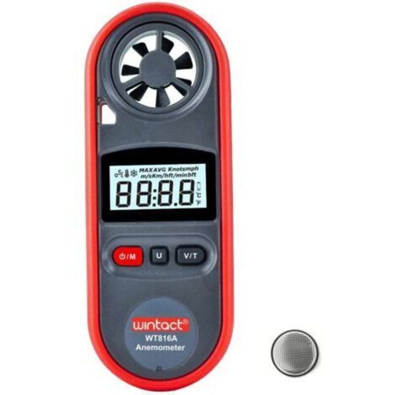 Tragbarer Windmesser, Windmesser, Numerisches Luftthermometer, Windgeschwindigkeitsrechner Cvc