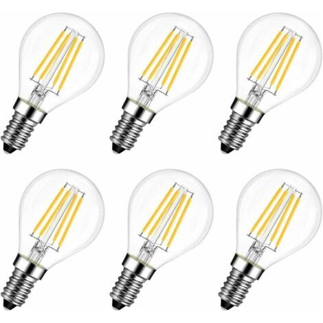 Led-lampe E14 6 W (ersetzt 60 W), 2700 K Warmweiß, Mini Global-glühlampe, Ultrahell 806 Lm, Leichte Rustikale Lampe Im Glühfaden-stil, Nicht Dimmbar, Warmes Licht, 6er-pack 56twenty