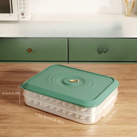 1 X Boîte De Rangement Pour Raviolis À 2 Niveaux – Pour Réfrigérateur Et Congélateur Domestiques (accessoire De Kitchen)