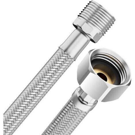 Flexibler Schlauch 3/8" Innengewinde X 3/8" Außengewinde. Anschluss Auf Beiden Seiten – Epdm-schlauch Mit Edelstahlgeflecht – 50 Cm