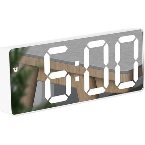 Numerischer Led-spiegel Mit Einstellbarer Temperaturanzeige Und Snooze-funktion