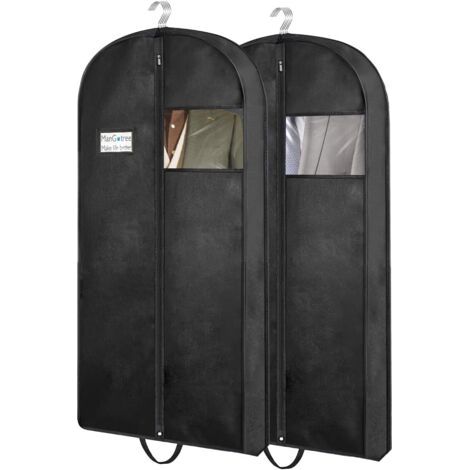 Aufbewahrungstasche Für Reiseanzüge (60 X 15 X 110 Cm), Tragbare Hülle Mit Griff, Atmungsaktiver Vliesstoff, Reißverschluss Für Anzüge, Jacken Und Kleider, 2-teiliges Set.