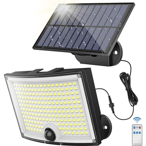 Solarleuchte Für Den Außenbereich Mit Bewegungsmelder [202 Leds, 3 Modi, Abstrahlwinkel 210°, Ip65] Led-flutlicht Für Den Außenbereich, Led-flutlicht Für Den Außenbereich, 1 Stück [energieklasse A]