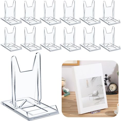 Lot Von 12 Acryl-präsentationsständern – Transparente, Verstellbare Ausstellungsständer (4,2 X 4,3 X 2,35 Taschen)