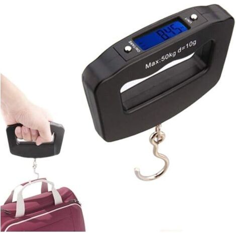 Gepäckwaage 50 Kg/110 Lb – Lcd-haken Mit Hintergrundbeleuchtung, Tara-funktion, Tragbar