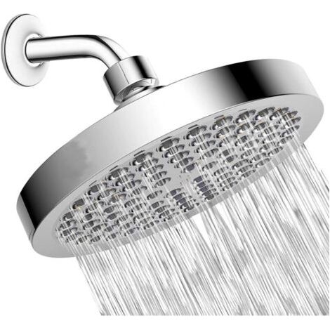 Pomme De Douche Avec Bras, Pomme De Douche Anti Calcaire, Pommeau De Douche Fixé, Pommeau Douche Pluie À Économie ​d'eau, Ronde Tête De Douche Pluie, Pommeau Universelle