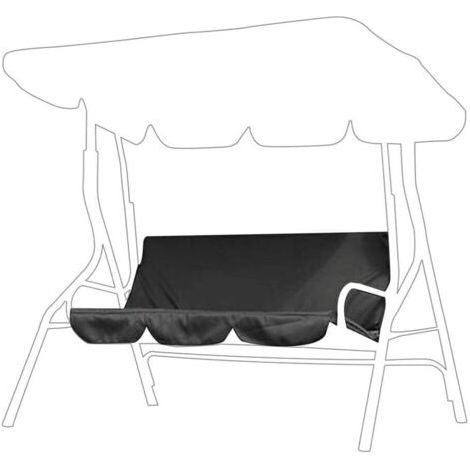 Schaukelkissen (schwarz), Mehrfarbiger Wasserdichter Ersatz-sitzbezug Für Drei Personen, Geeignet Für Terrasse, Garten, Hof, 150 X 50 X 10 Cm
