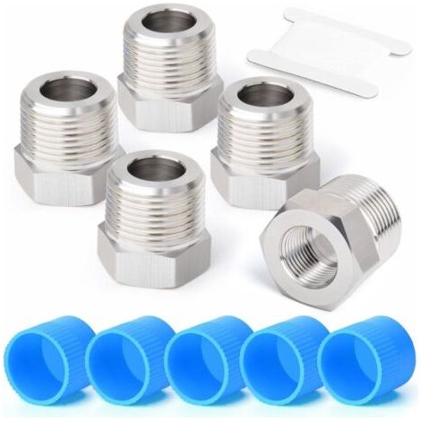 Lot Von 5 Reduzierstücken Bsp 3/8" Innengewinde Auf 1/2" Außengewinde Forgeage Sechskant Auf Stahl, Angepasst Für Tuyaux-rack