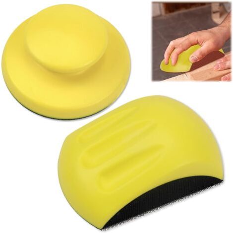 2er-pack Handschleifpapier-pads Mit Klettverschluss, Runde Form Und Mausform, Für Schleifscheiben, 5 Zoll