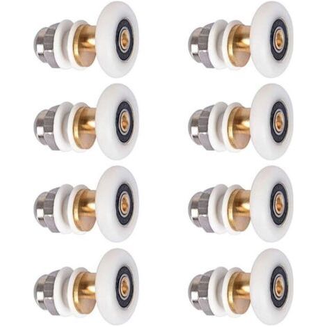 Roulette De Porte De Douche, 27 Mm Roulette Porte Coulissante Douche De Replacement Pour Rouleau Kit 8 Pieces