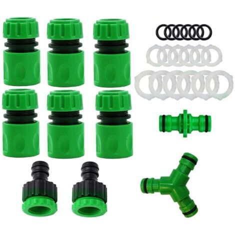 10 Stück Gartenschlauch-anschluss 3/4 Zoll 19 Mm, Gartenschlauch-wasserhahn-verbindungsset – Schnellbewässerungsanschluss, Doppelstecker, Y-splitter, 2-in-1-wasserhahngewinde, Reparaturverbindung