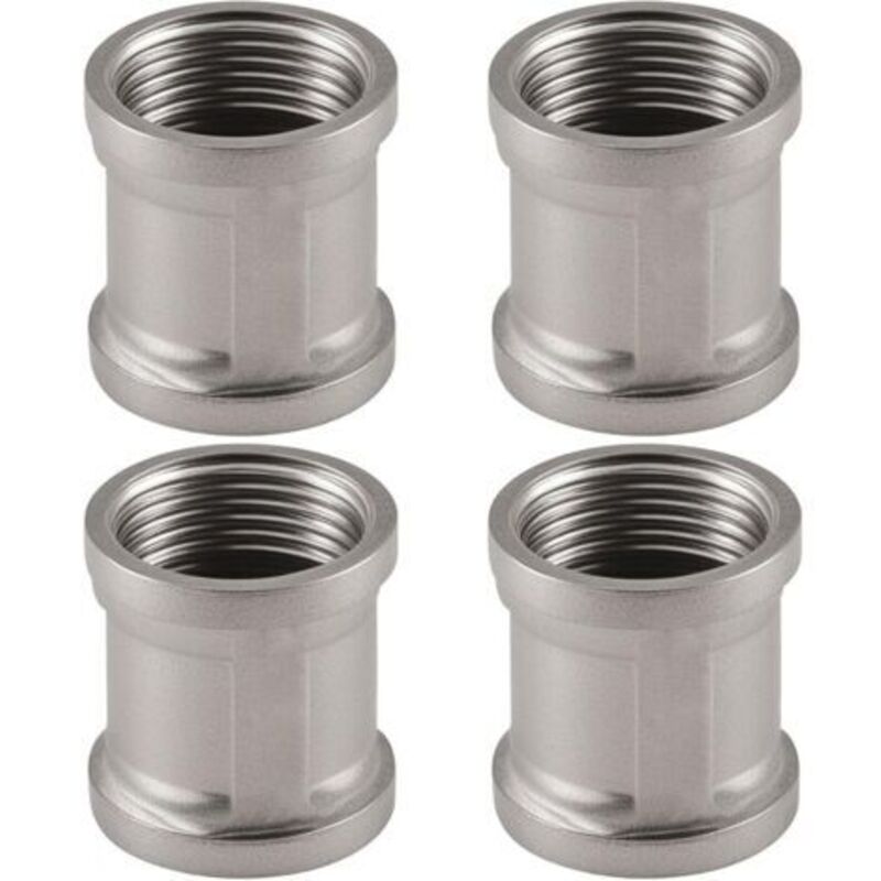 4 Stück Edelstahl-kupplung, 1/2 Zoll Ig/ig Doppelnippel, 1/2 Zoll Innengewinde, Dn15-adapter, Für Rohrverschraubung