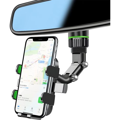 Support Téléphone Rétroviseur Voiture, Multifonctionelle Support Telephone Rétroviseur Support Siège Arrière, (vert)