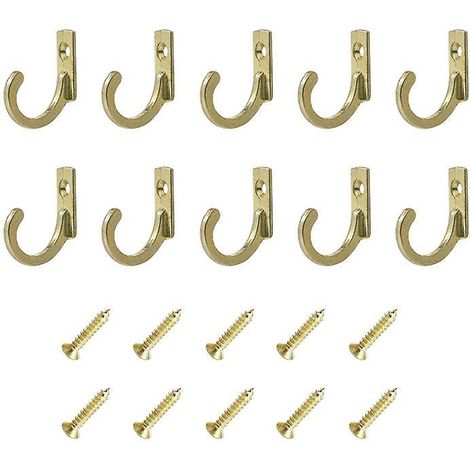 Set Mit 10 Gelben Vintage-wandhaken Mit Schrauben – Kleine Schraubhaken Für Schüsseln, Schmuck, Taschen, Handtücher, Badezimmer, Küche Und Mehr