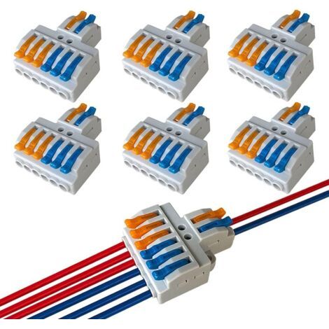 6-teiliges Premium-kv426-hebelmutter-drahtverbinderset, Kompakte 2-in-6-leiter-drahtverbinder, Kompakter Steckverbinder-federklemmenblock