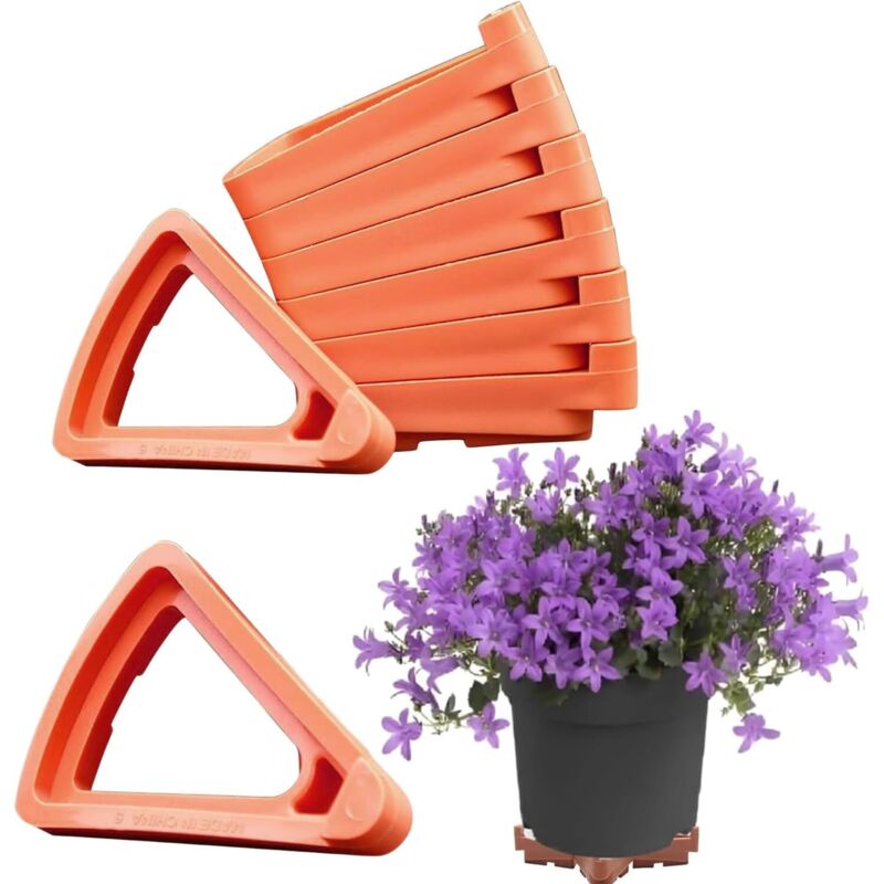 24 Stück Topfuntersetzer, Atmungsaktive Dreieckige Blumentopfhalter – Unsichtbare Halter – Für Den Innen- Und Außenbereich – Groß (9 Cm)