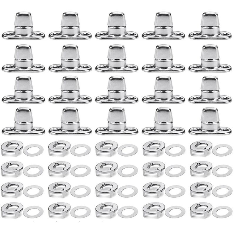 20-teiliges Set, Metallbeschläge, Mit Twist-lock-klingenarretierung, Silber