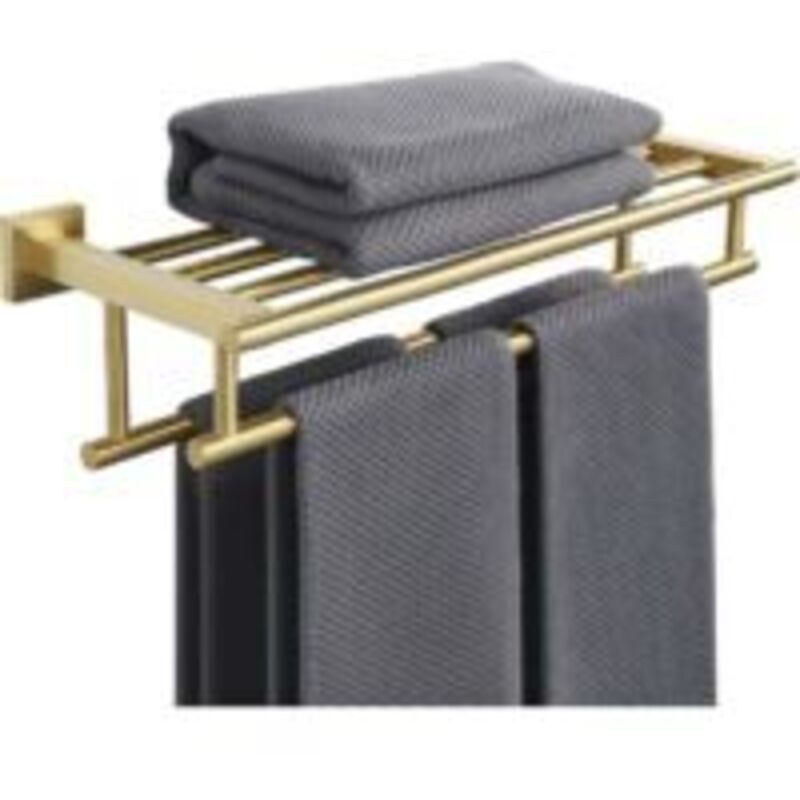 40 Cm Badezimmer-handtuchhalter, Mit Zwei Wandhalterungen, Sus 304-edelstahl-finish, Gebürstetes Gold