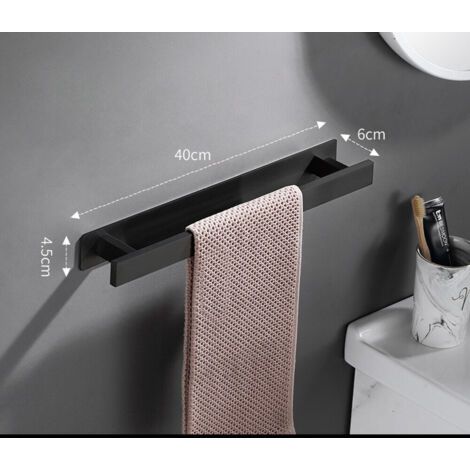 Ein Normaler Schwarzer Handtuchhalter Muss Nicht Gebohrt Werden, Und Der Badezimmer-handtuchhalter, Gästehandtuchhalter, Wandhandtuchhalter Aus Mattem Edelstahl