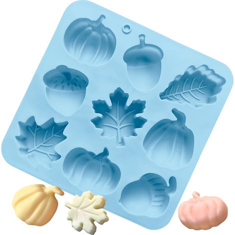 Silikon-backformen, 9 Mulden, Silikon-herbstkuchenformen, Backzubehör, Schokolade, Harz, Seife, Süßigkeiten, Herbst-party-dekorationen